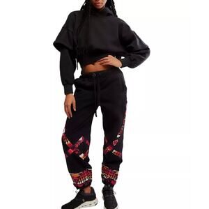 NWT /  Free People FP Movement Snow Flow Joggers / Black Combo color way / sz M